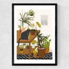 Cat House Plants Medium Black Frame