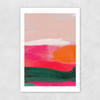 Green and Pink Abstract III Unframed Print
