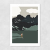Alpine Tarn Hiker Unframed Print