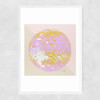 Peach DiscoBall Narrow White Frame