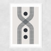 Abstract Lines Circle by The Crayon Studio Narrow White Frame