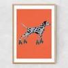 Dalmatian With Rollerskates Narrow Oak Frame