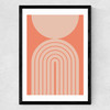 Abstract Rainbow Circle Terracotta Medium Black Frame