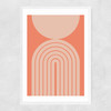 Abstract Rainbow Circle Terracotta Narrow White Frame