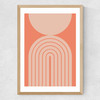 Abstract Rainbow Circle Terracotta Medium Oak Frame