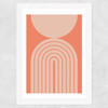 Abstract Rainbow Circle Terracotta Wide White Frame