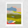 Landschaft Bunt III Narrow White Frame