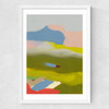 Landschaft Bunt III Medium White Frame