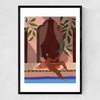 Holiday with Pet Leopard Narrow Black Frame
