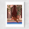 Holiday with Pet Leopard Medium White Frame