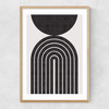 Abstract Rainbow Circle Narrow Oak Frame