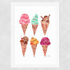 Rainbow IceCream Cones Wide White Frame