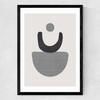 Abstract Circles 4 Stripes Medium Black Frame