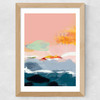 Abstract Landscape III Wide Oak Frame