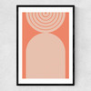 Abstract Rainbow Circle Terracotta 2 Narrow Black Frame