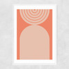 Abstract Rainbow Circle Terracotta 2 Narrow White Frame