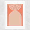Abstract Rainbow Circle Terracotta 2 Wide White Frame