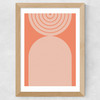 Abstract Rainbow Circle Terracotta 2 Wide Oak Frame
