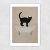 Cat On Bathtub Unframed Print