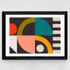 Geometric on Black II Wide Black Frame