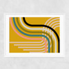 Mid-Century Curve Narrow White Frame