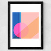Shapes in Pink and Blue Wide Black Frame