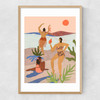 Beach Party With My Girls Narrow Oak Frame
