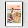 Beach Party With My Girls Narrow Black Frame