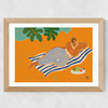 Reclining Woman Wide Oak Frame