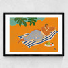 Reclining Woman Medium Black Frame