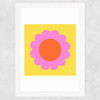 Summer Bloom in Yellow Wide White Frame