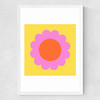 Summer Bloom in Yellow Medium White Frame
