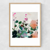 Holly Hocks Narrow Oak Frame