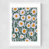 Daisy Pattern Medium White Frame