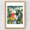 The Distracted Reader by 83 Oranges Wide Oak Frame