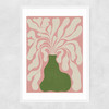 Modern Plant III Narrow White Frame