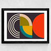 Geometric on Black I Wide Black Frame