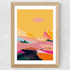Abstract Pink Dream Cloud Wide Oak Frame