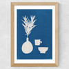 Cyanotype Still Life Studies I Wide Oak Frame