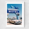 Blue Swallow Motel Medium White Frame