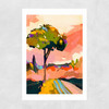 Sundown With Tree Unframed Print