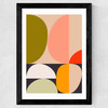 Mid Century Half Circles Wide Black Frame