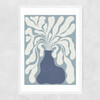Modern Plant IV Narrow White Frame