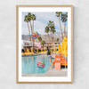 Palm Springs Pool Day III Narrow Oak Frame