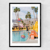 Palm Springs Pool Day III Narrow Black Frame