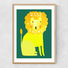 Rise and Shine Lion Narrow Oak Frame