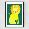 Rise and Shine Lion Narrow Black Frame
