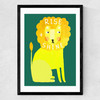 Rise and Shine Lion Medium Black Frame