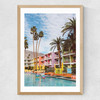 Palm Springs Pool Day II Medium Oak Frame
