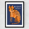 Night Night Tiger Medium Black Frame